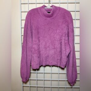 Truth Women's Fuzzy Pink Turtleneck Sweater